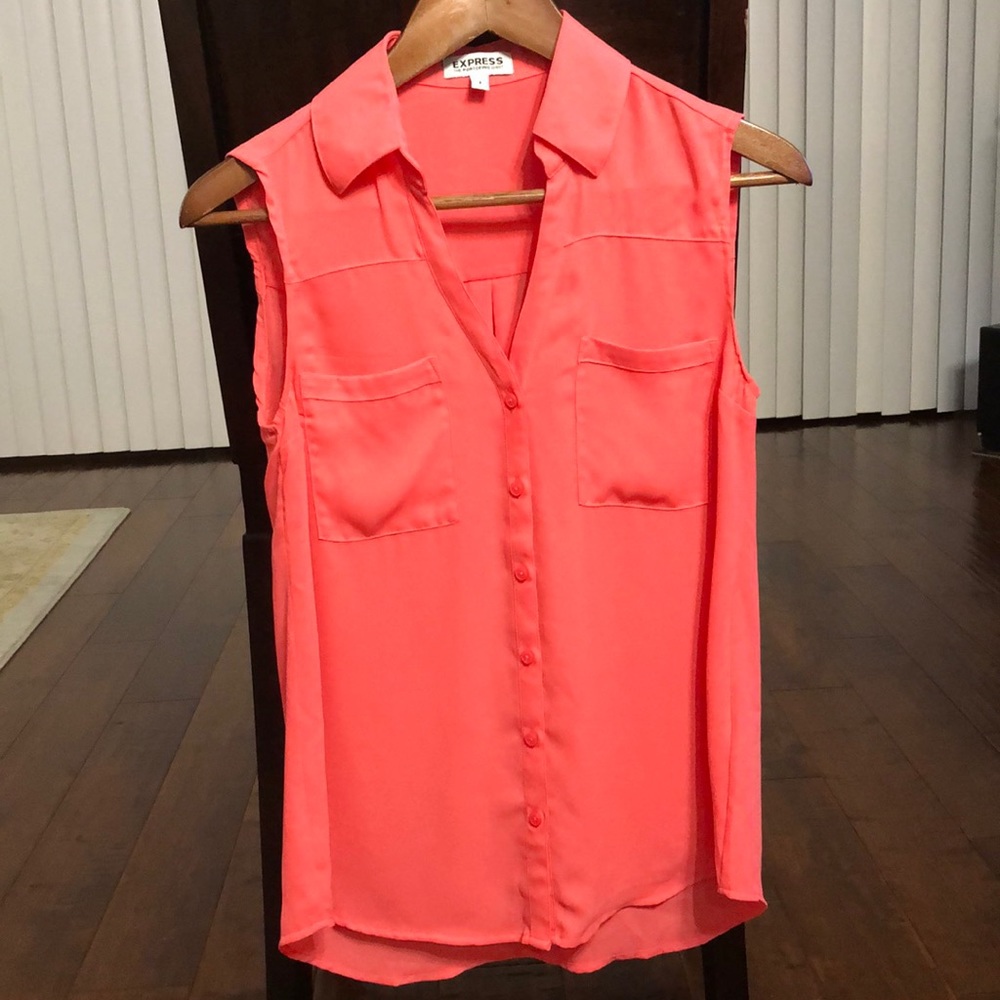 Express Portofino Sleeveless Shirt (coral)